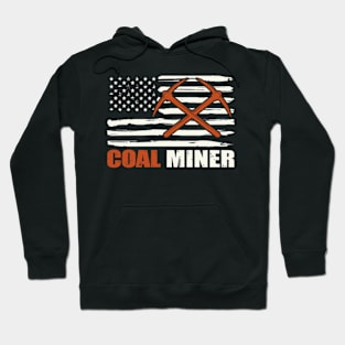 Coal Miner Flag American Patriotic Distressed Gift Hoodie